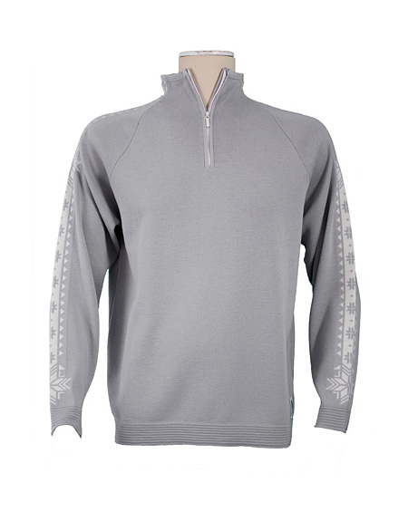 Dale of Norway Slaata Masculine Merino Sweater (Silver / Off Whi