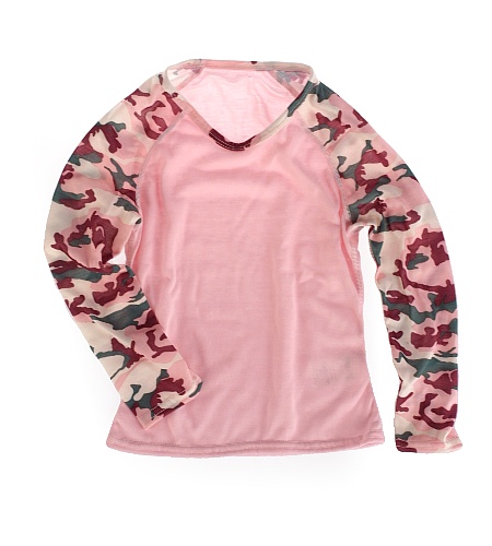 Hot Chillys Pepperskins Baseball Crewneck Kid's (Pink/ Meadow)