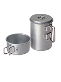 Snow Peak 1-Person Mini Solo Titanium Cookware Set (Titanium)