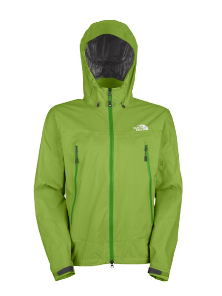 blue and green north face jacket