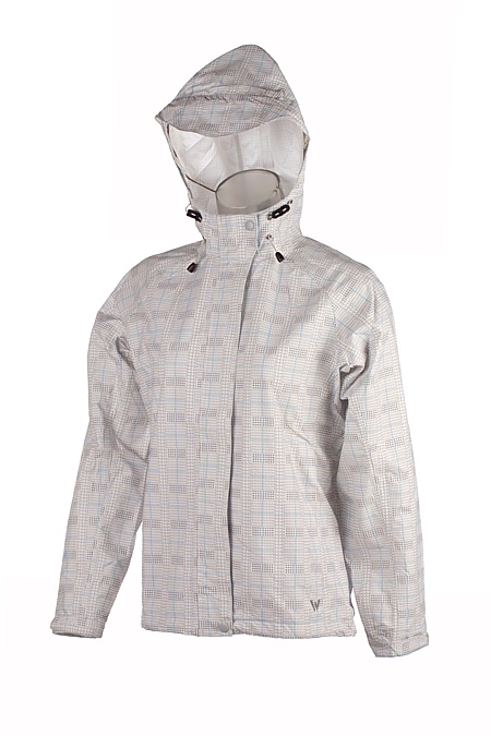 White Sierra Trabagon Plaid Printed Rain Jacket Women's (White)